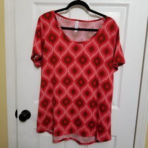 Lularoe High Low Red & Orange Tunic Top.